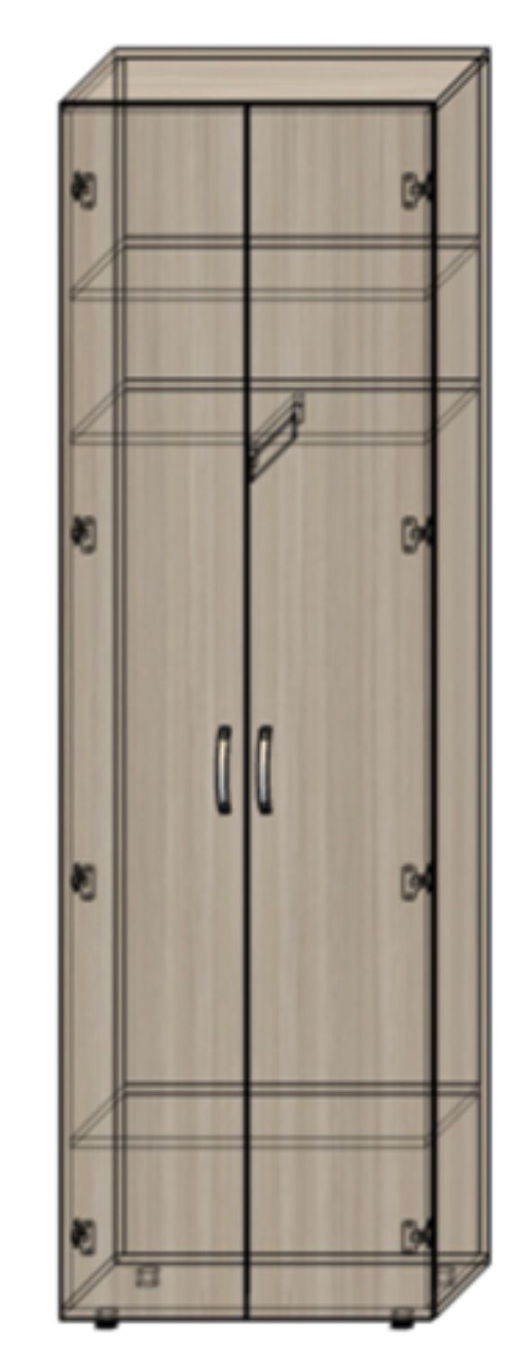 Шафа закрита для одягу з висувною штангою (700х420х2300 мм.) Меблі КС